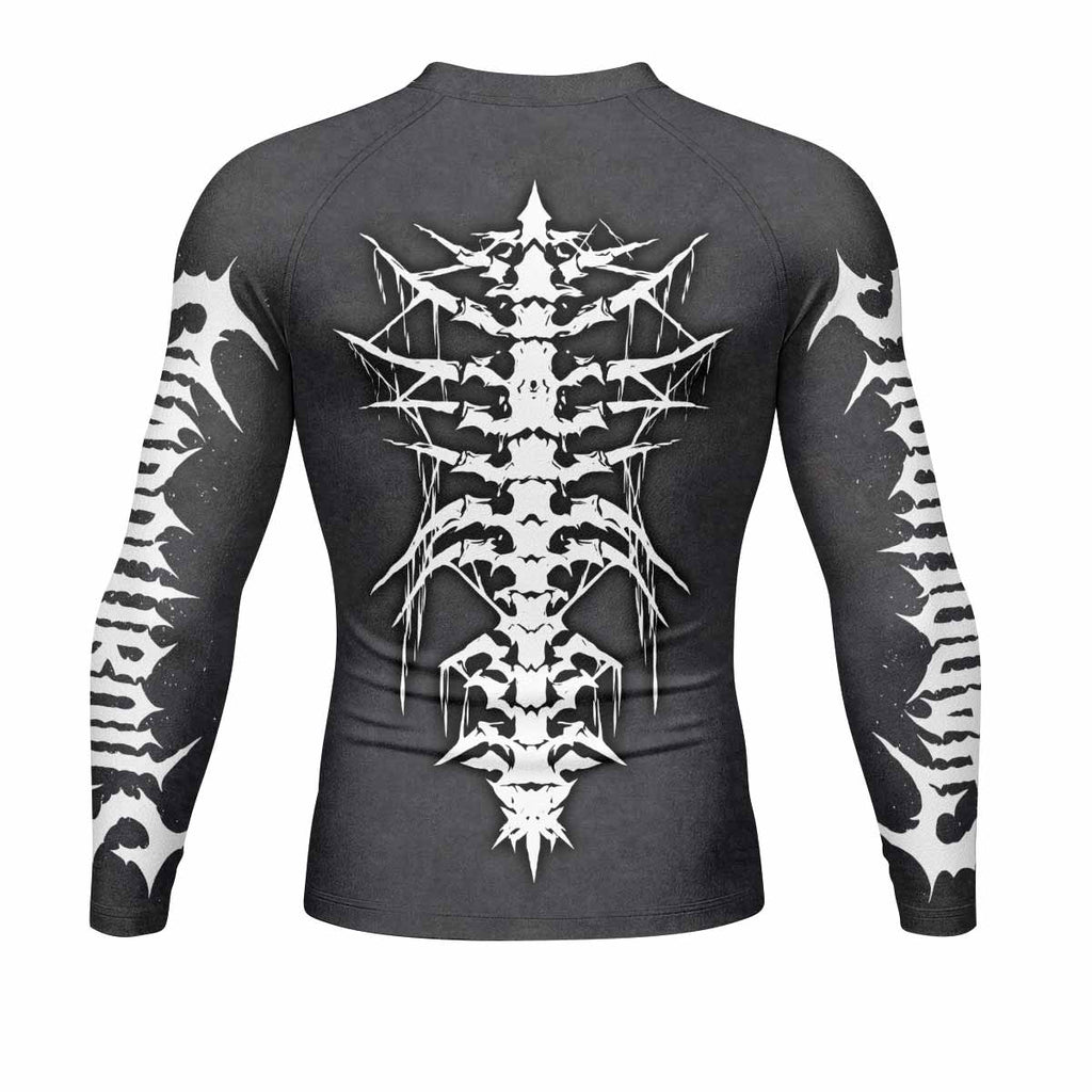 Black Metal Gothic Spine Rash Guard