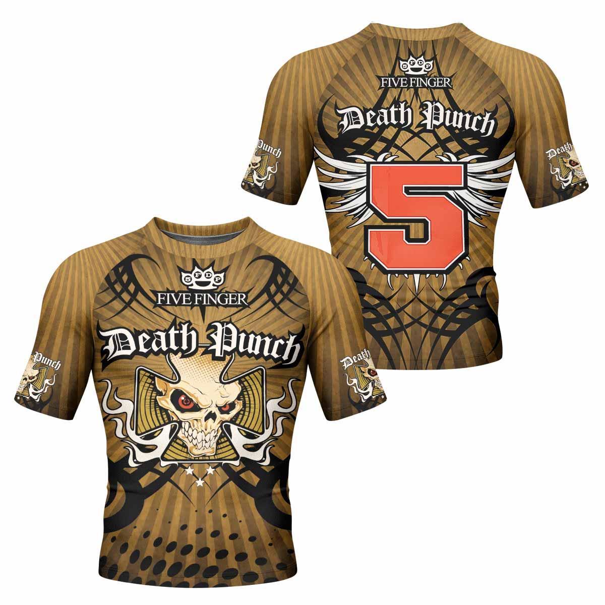 Five Finger Death Punch Gold V Rash Guard