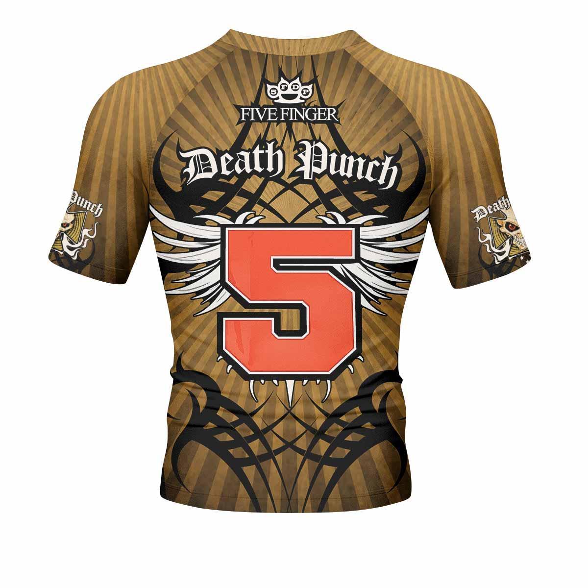 Five Finger Death Punch Gold V Rash Guard