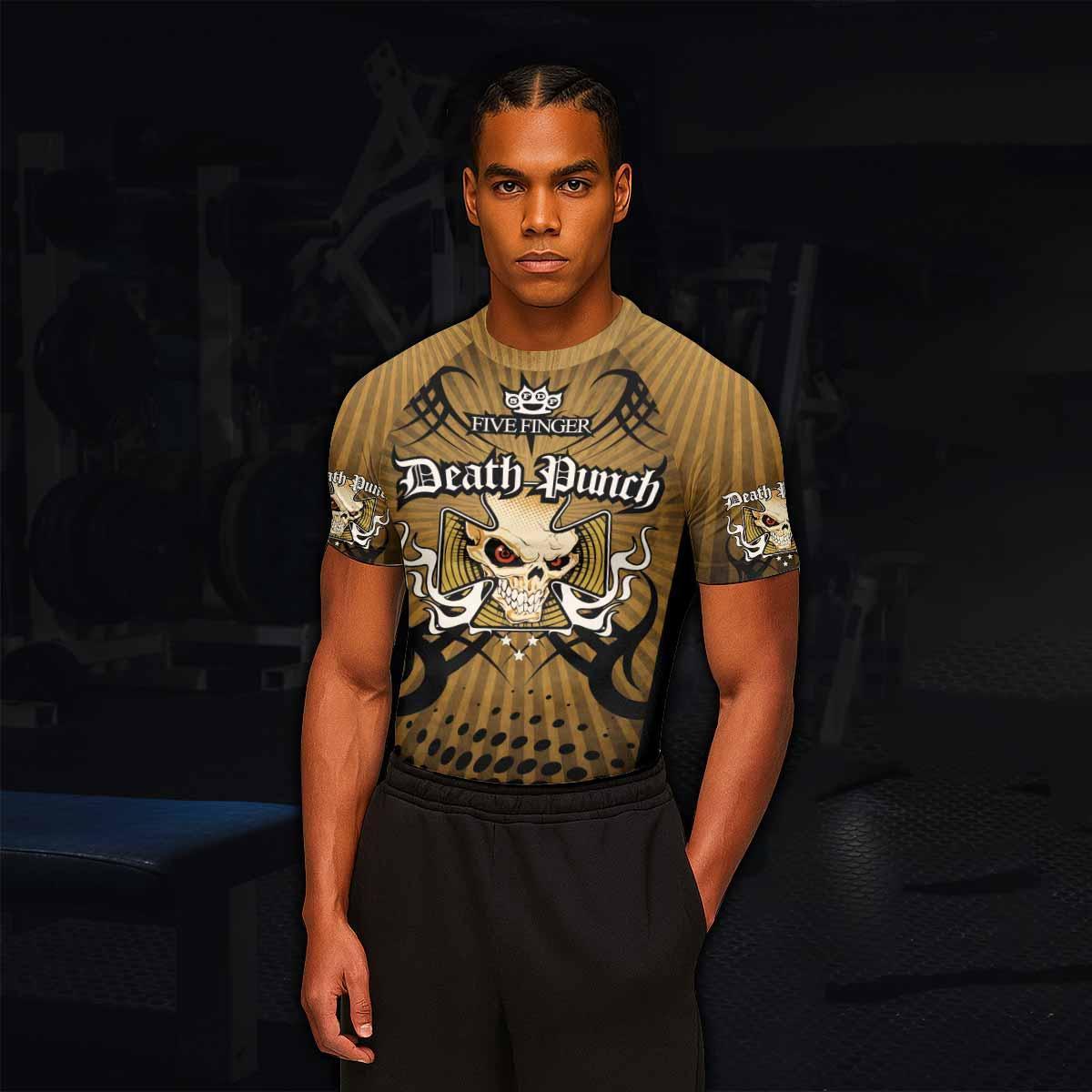 Five Finger Death Punch Gold V Rash Guard