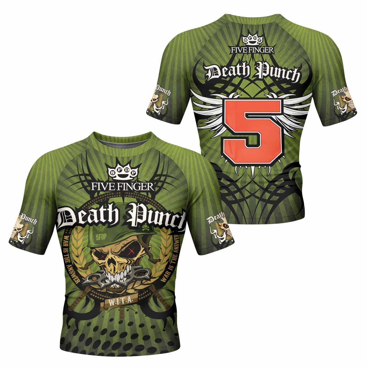Five Finger Death Punch Green V Rash Guard