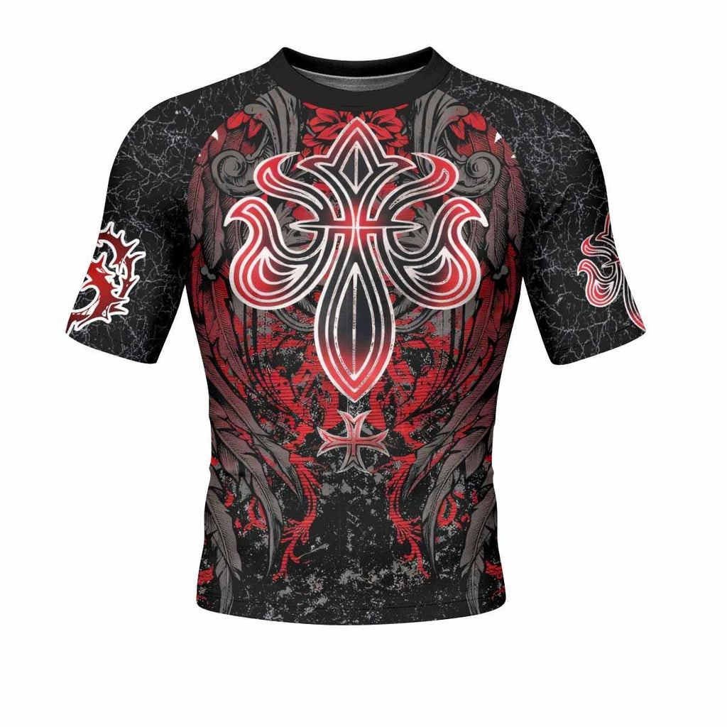 Crimson Faith Cross Rash Guard