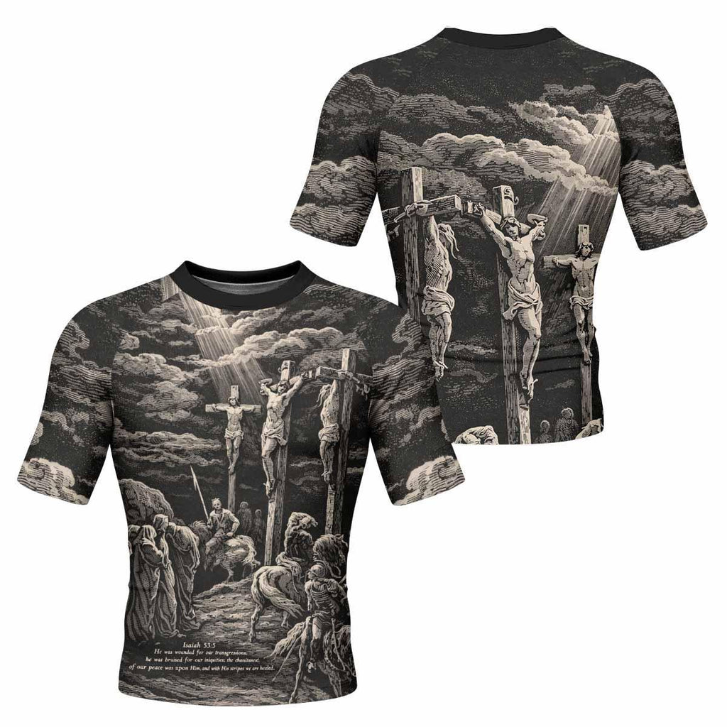 By His Stripes We Are Healed Rash Guard