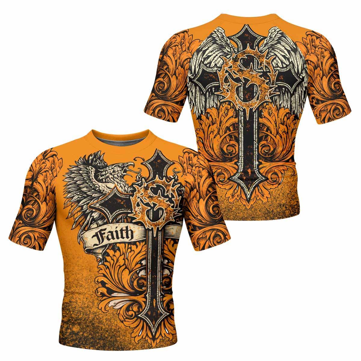 Faith Over Fear Crown Cross Rash Guard