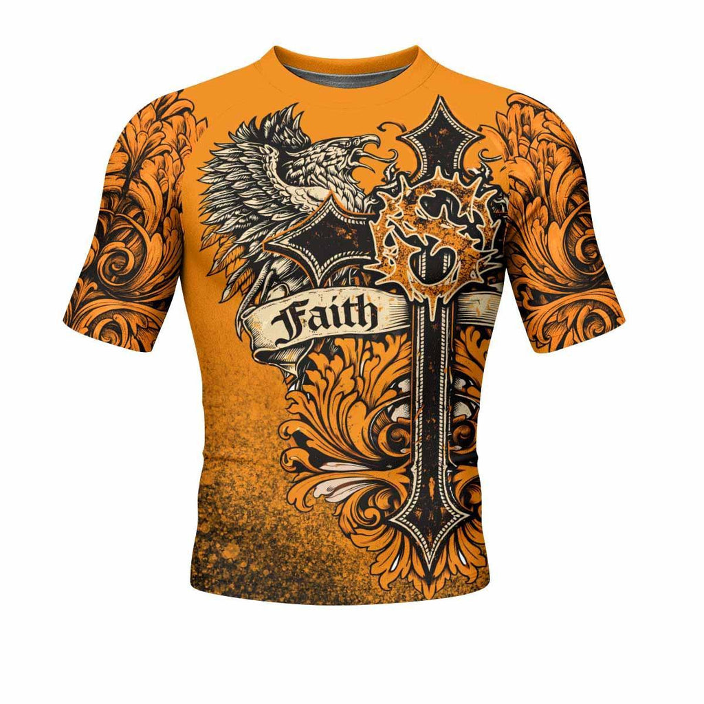 Faith Over Fear Crown Cross Rash Guard
