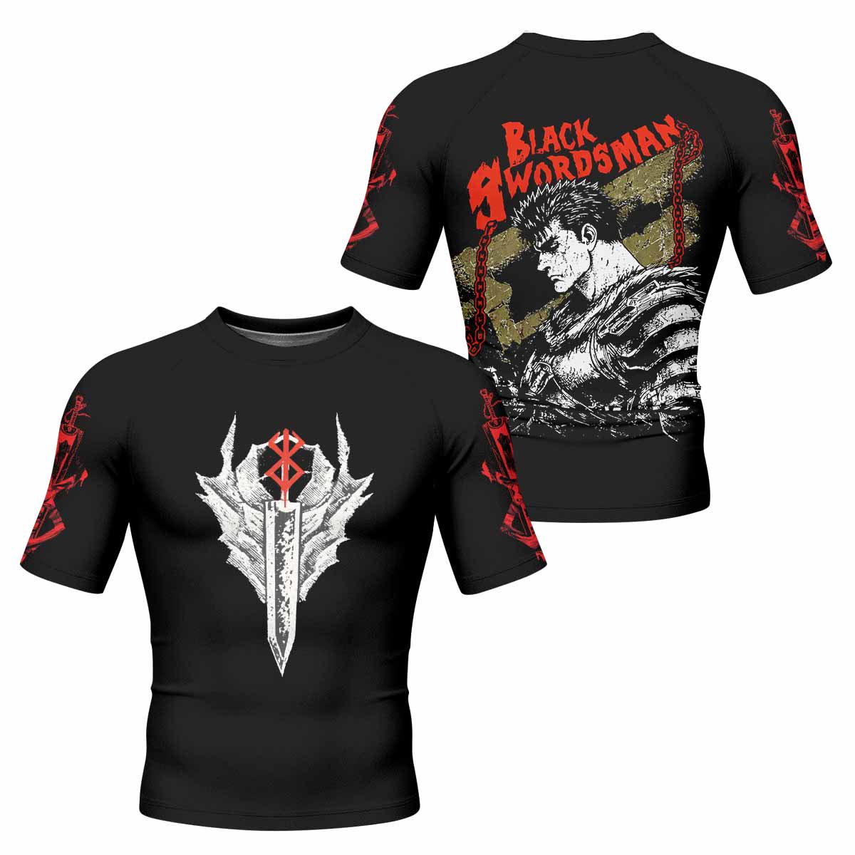 Berserk Black Swordsman Guts Rash Guard