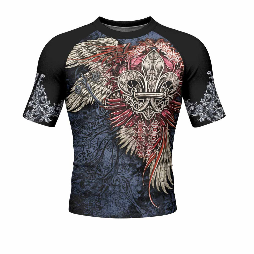 Metallic Embossed Angel Rash Guard