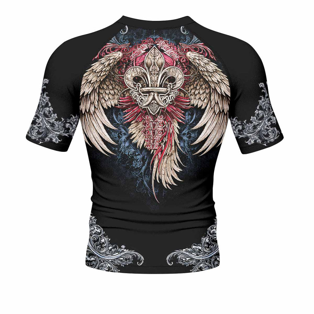 Metallic Embossed Angel Rash Guard