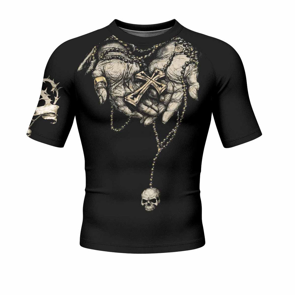 Praying Hands Skull Rash Guard