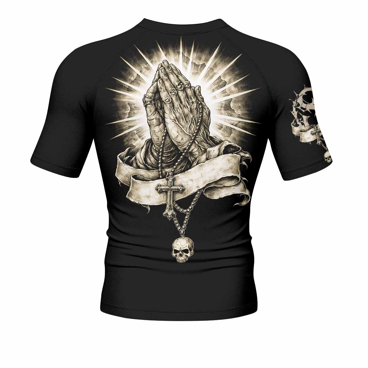 Praying Hands Skull Rash Guard