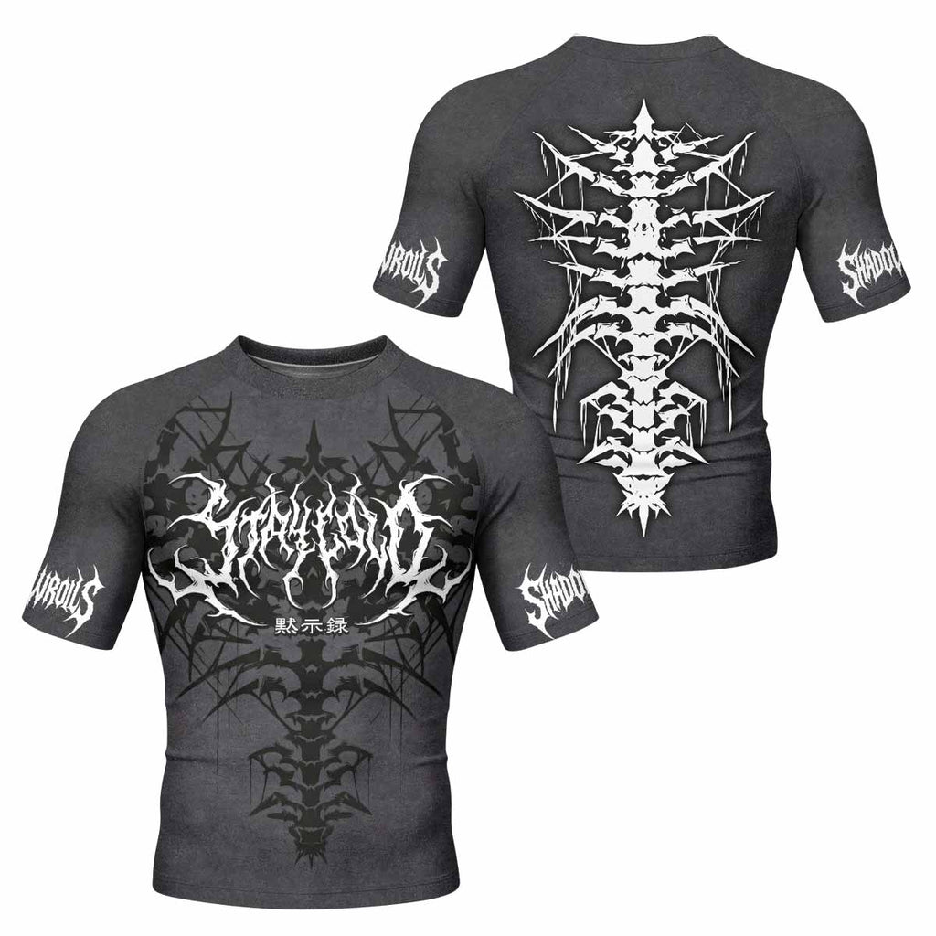 Black Metal Gothic Spine Rash Guard