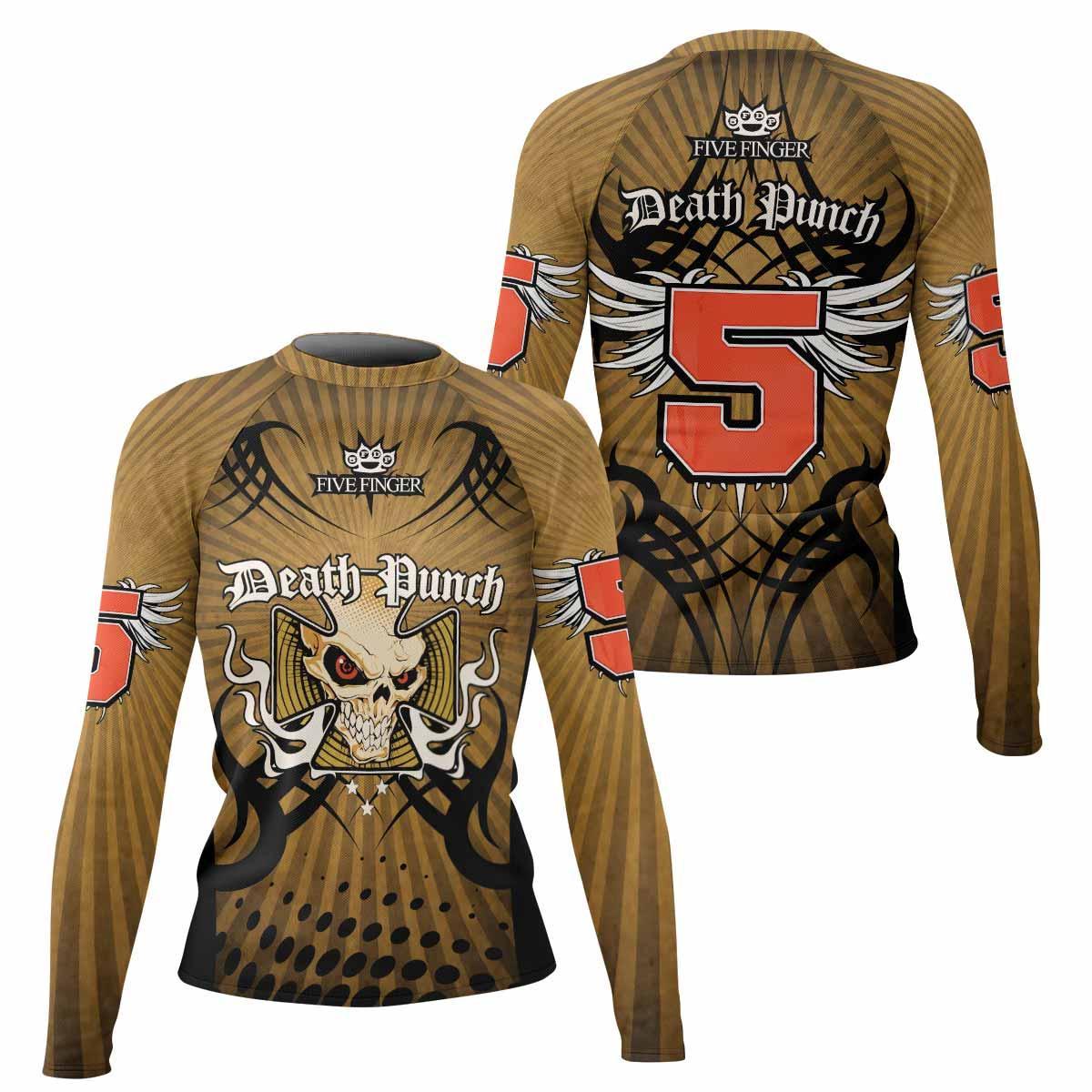 Five Finger Death Punch Gold V Rash Guard
