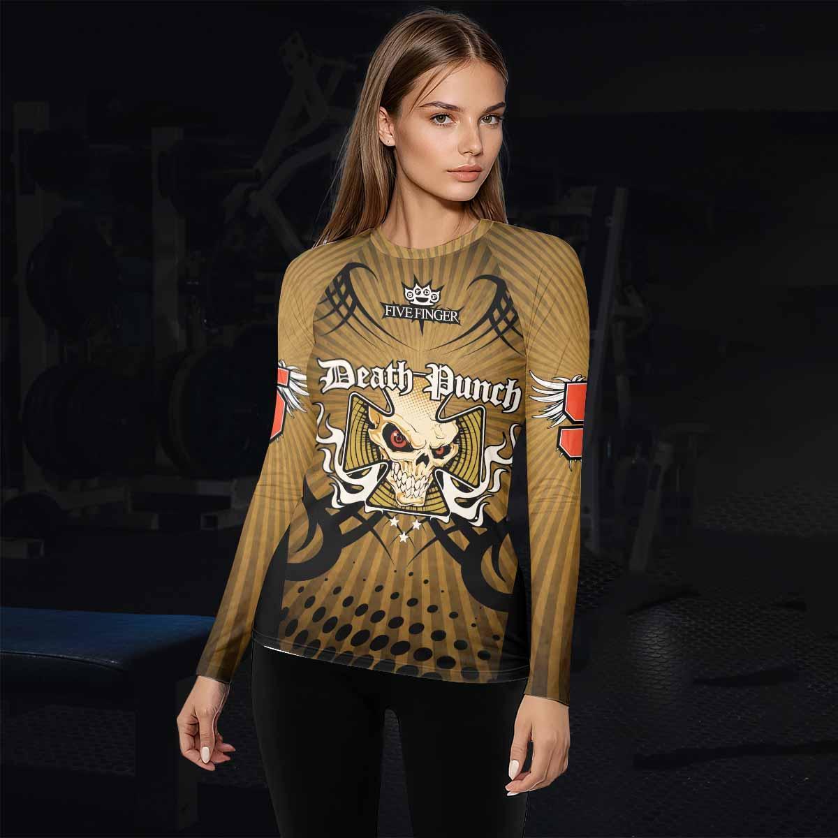 Five Finger Death Punch Gold V Rash Guard