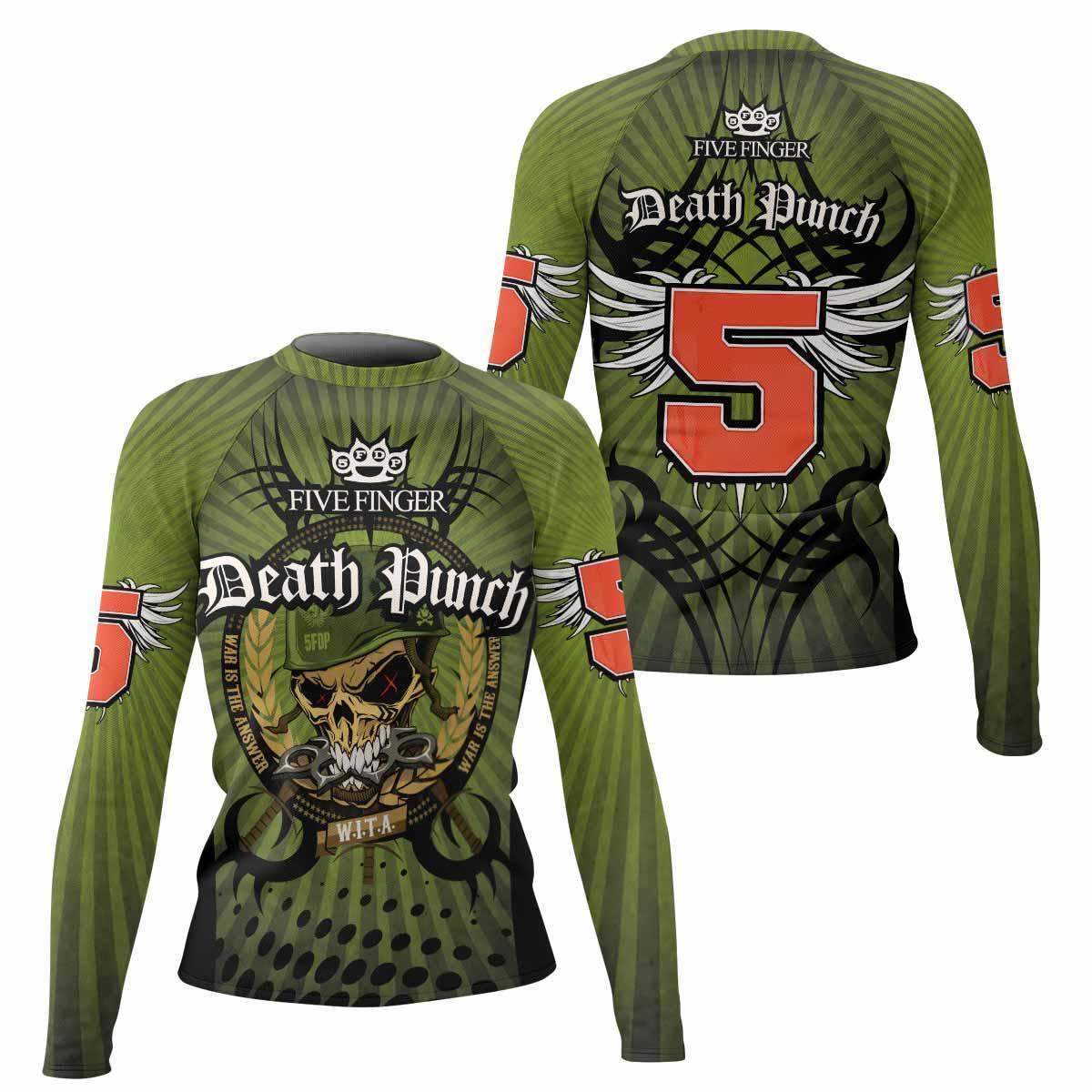 Five Finger Death Punch Green V Rash Guard