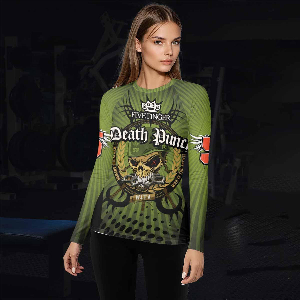 Five Finger Death Punch Green V Rash Guard