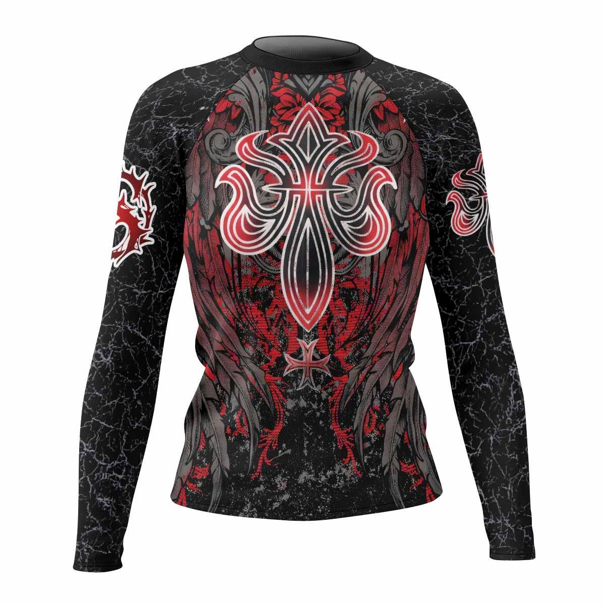 Crimson Faith Cross Rash Guard