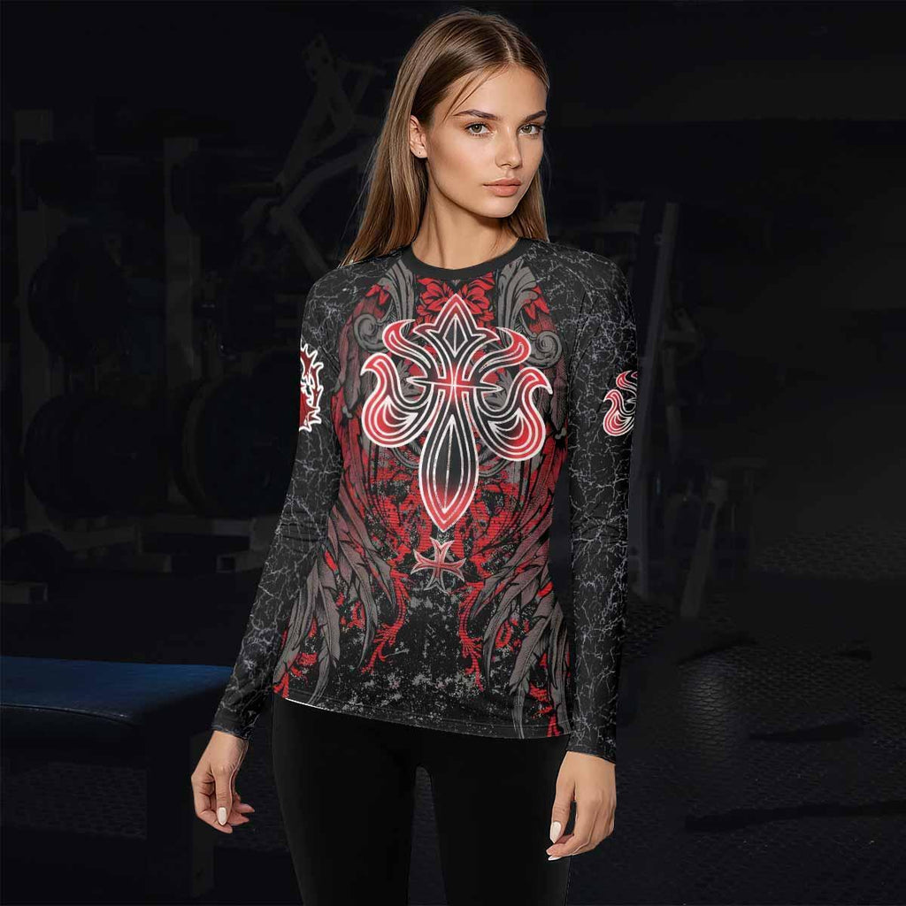 Crimson Faith Cross Rash Guard