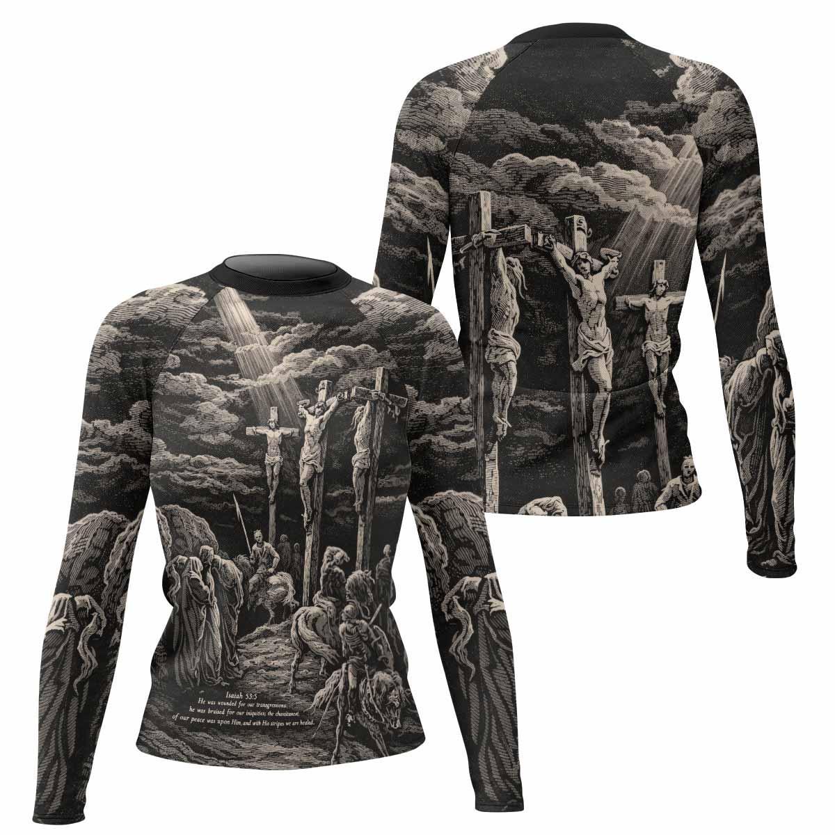 By His Stripes We Are Healed Rash Guard