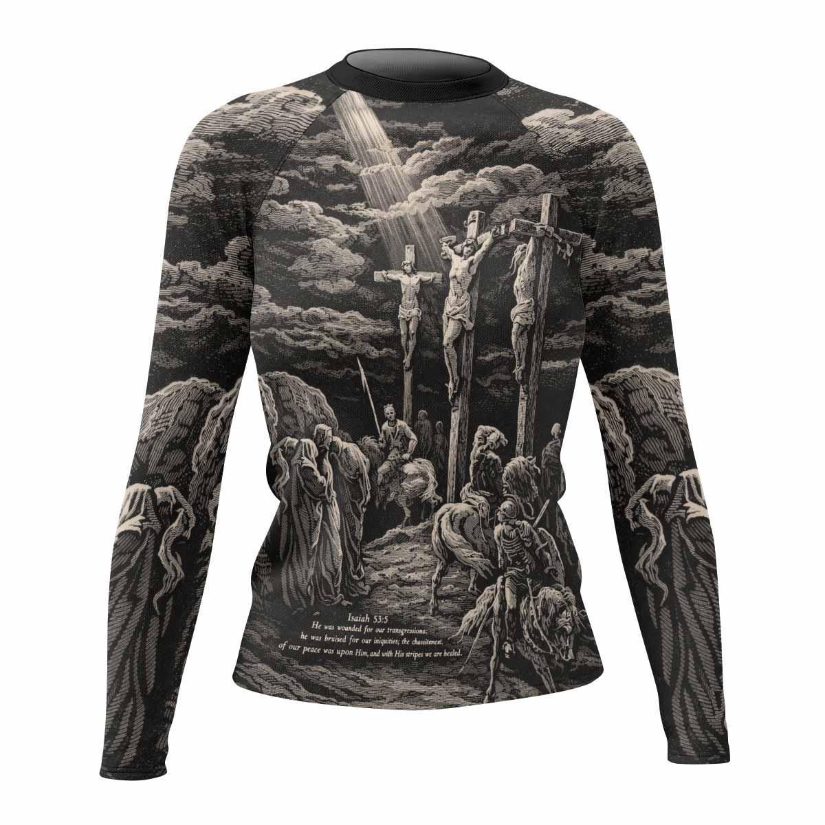 By His Stripes We Are Healed Rash Guard
