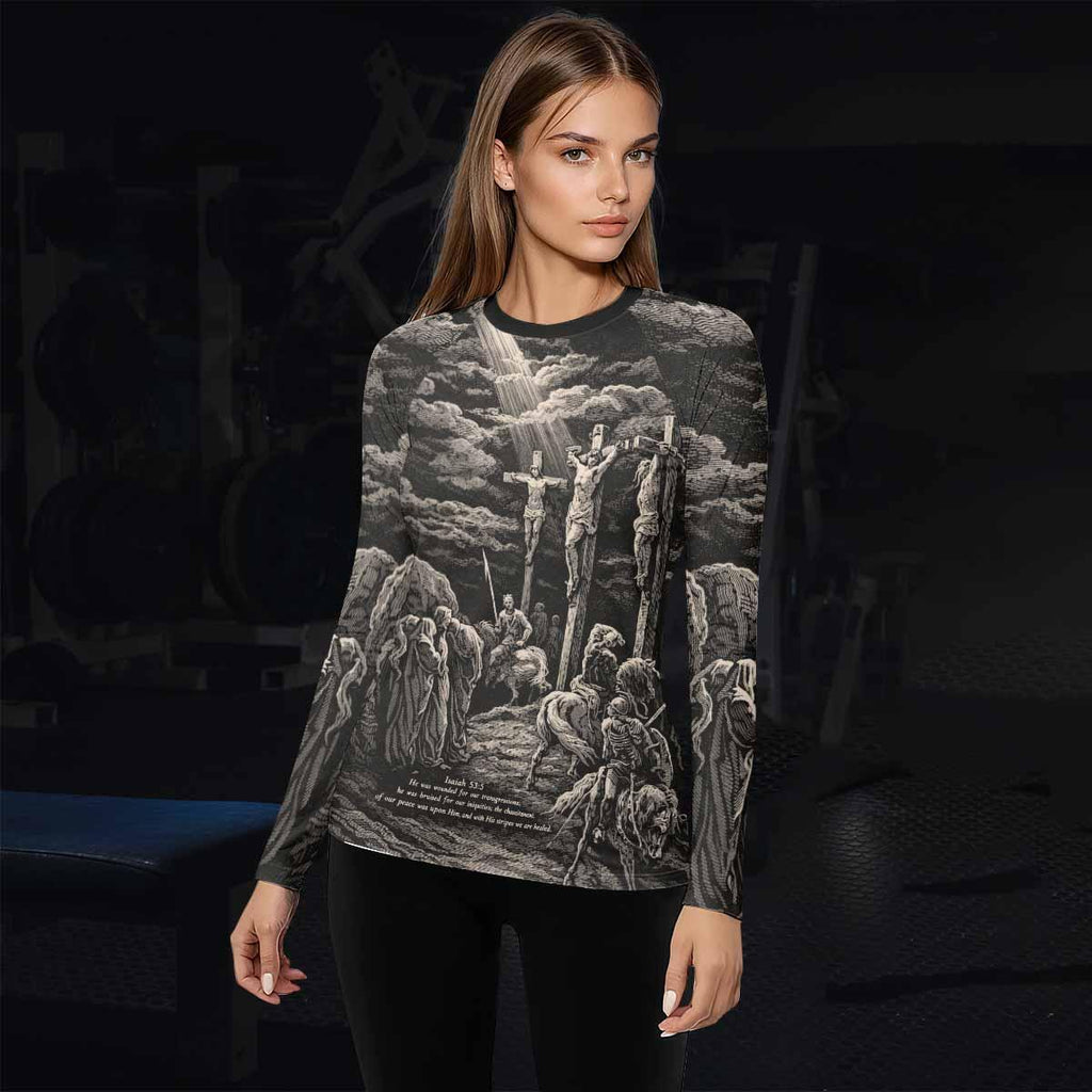 By His Stripes We Are Healed Rash Guard