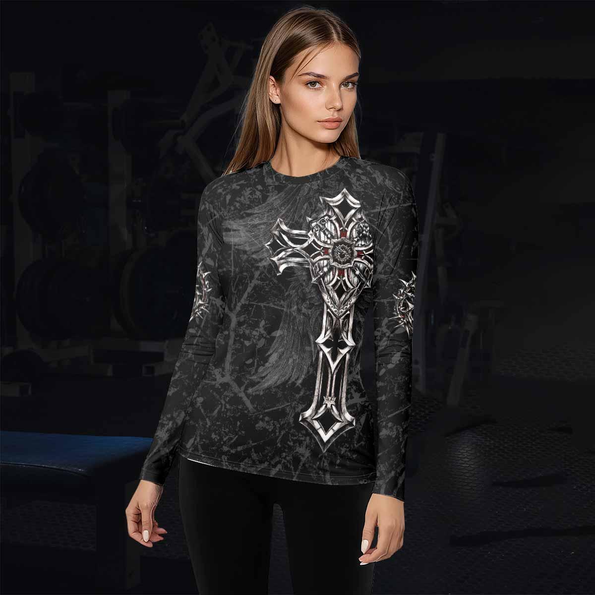 Crown of Thorns Cross Rash Guard