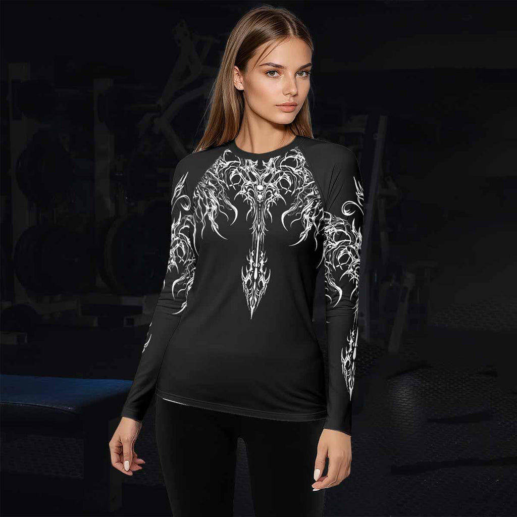 Gothic Bone Skull Rash Guard