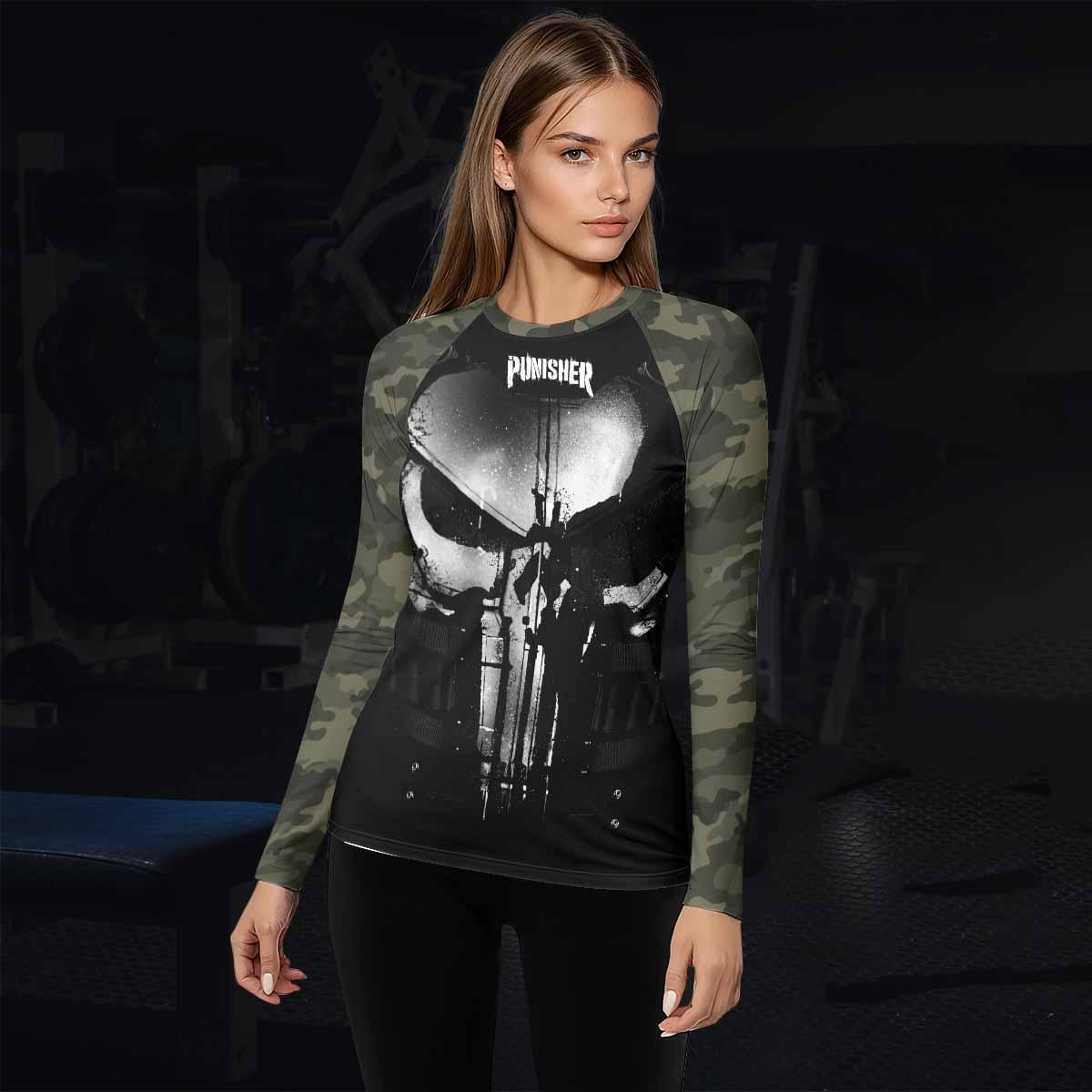 The Punisher Skull Camouflage Rash Guard