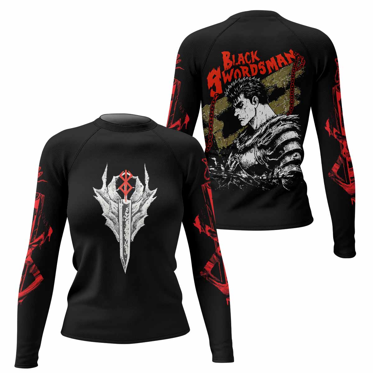Berserk Black Swordsman Guts Rash Guard