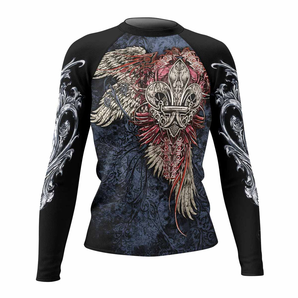 Metallic Embossed Angel Rash Guard