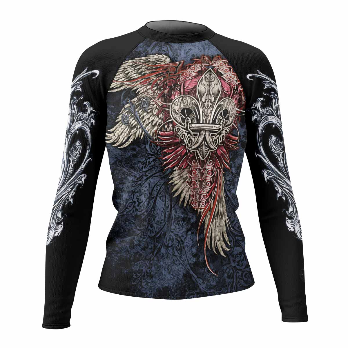 Metallic Embossed Angel Rash Guard