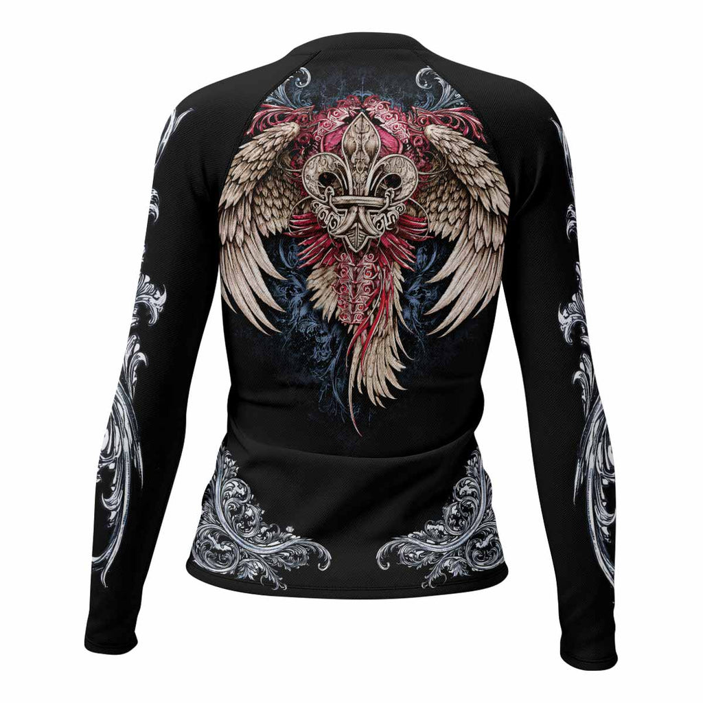 Metallic Embossed Angel Rash Guard