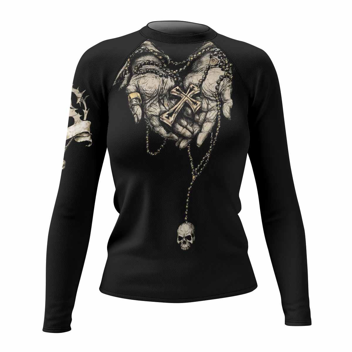 Praying Hands Skull Rash Guard