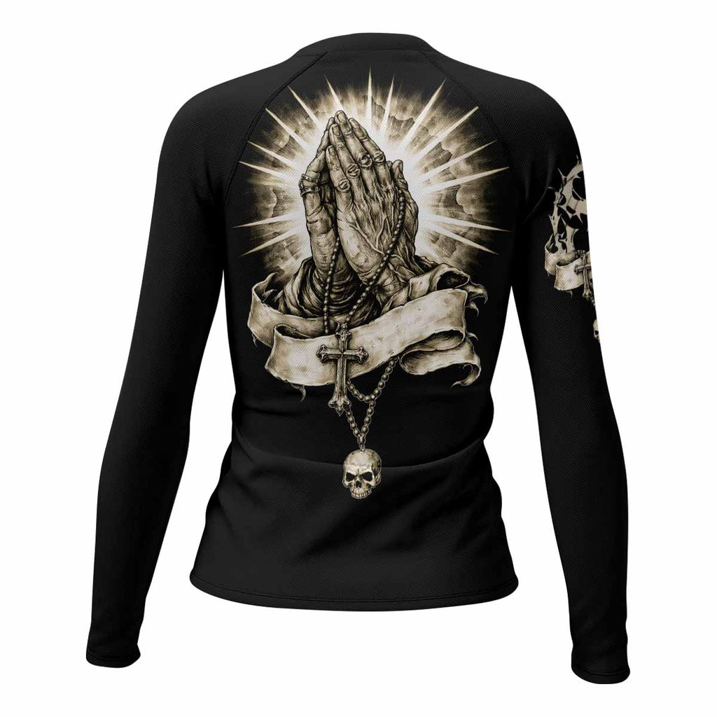 Praying Hands Skull Rash Guard
