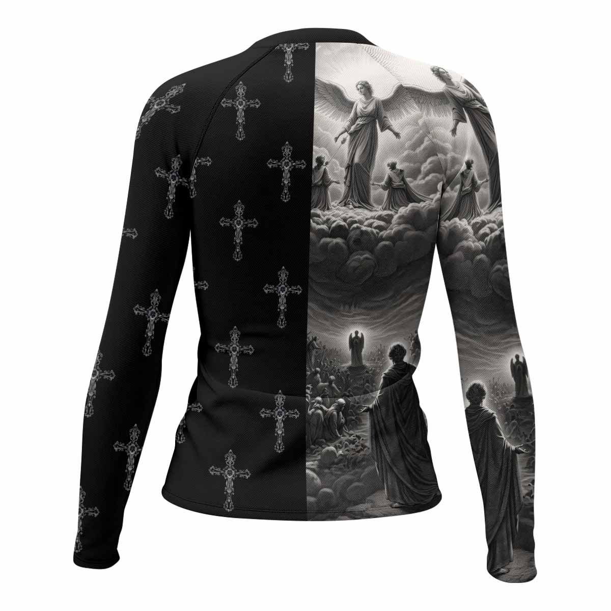 Jesus Saves Angel Ascension Rash Guard