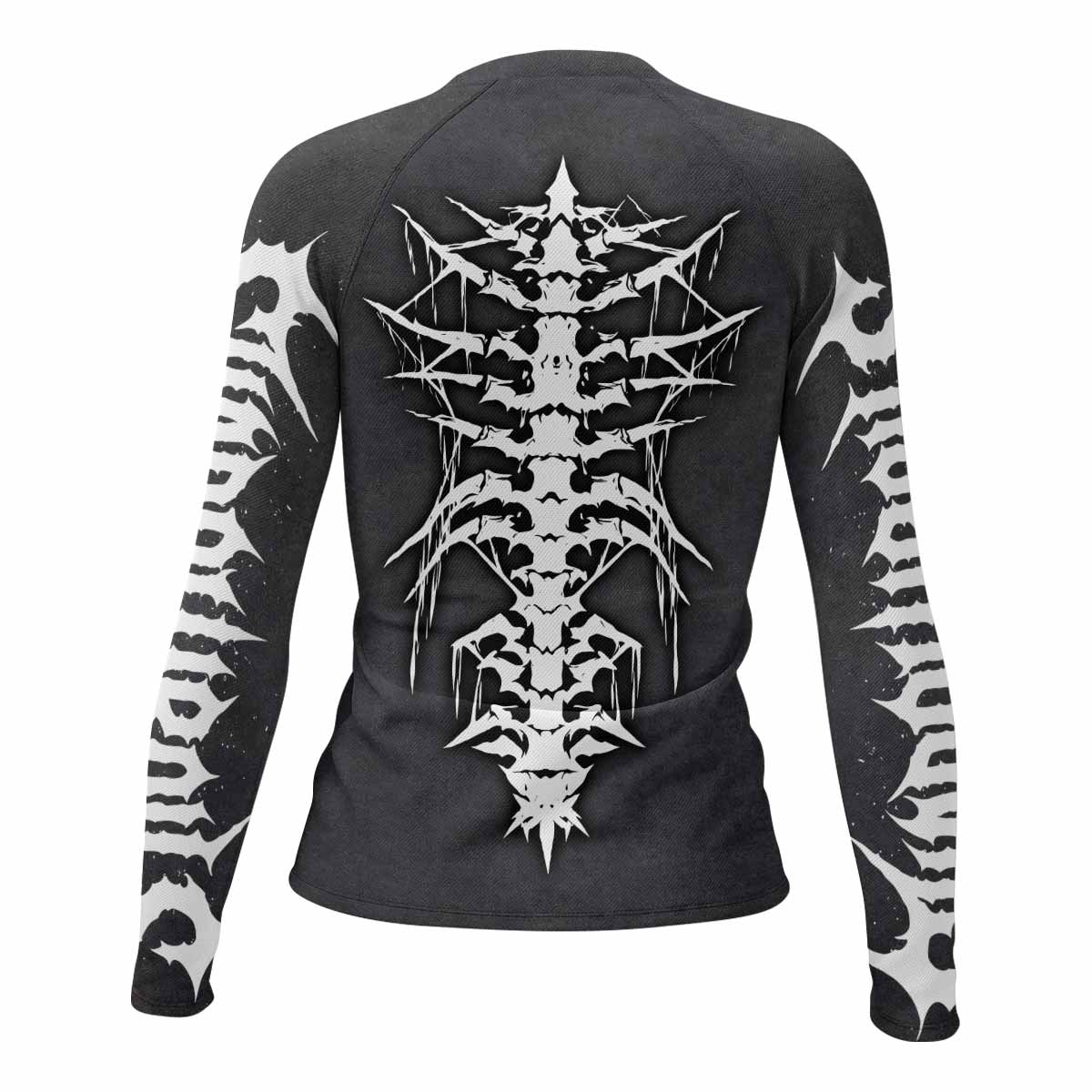 Black Metal Gothic Spine Rash Guard