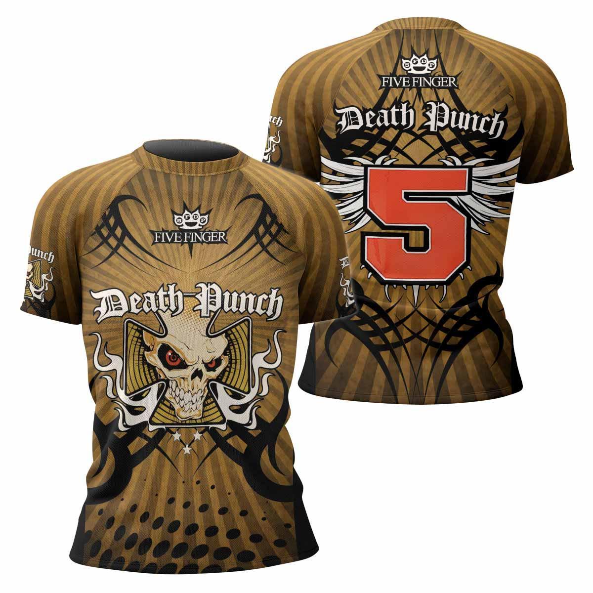 Five Finger Death Punch Gold V Rash Guard