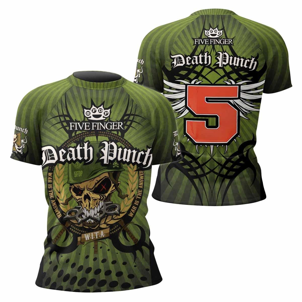 Five Finger Death Punch Green V Rash Guard