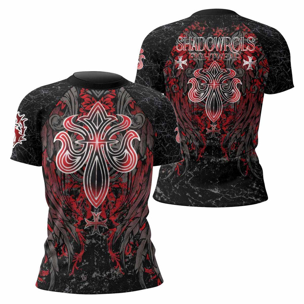 Crimson Faith Cross Rash Guard
