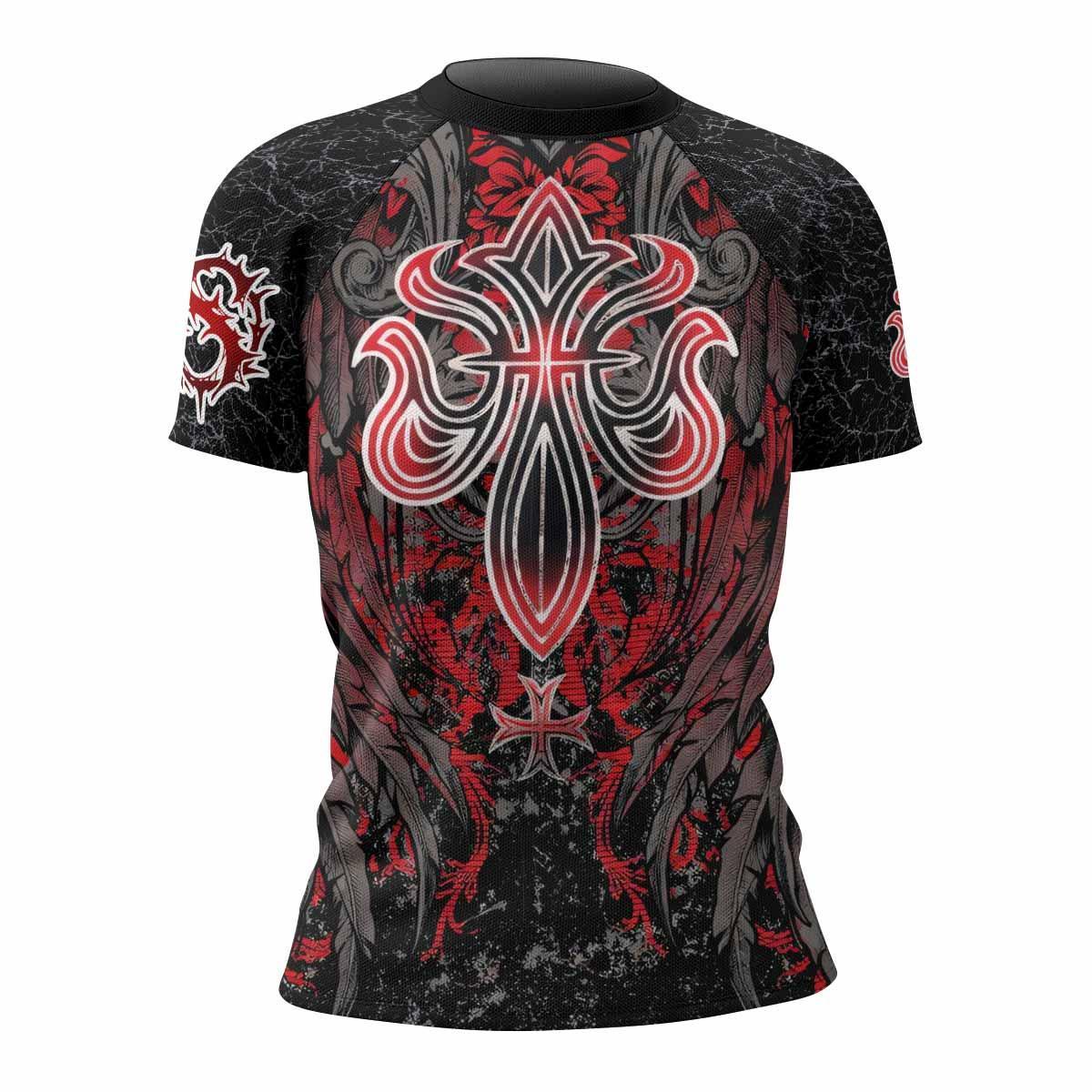Crimson Faith Cross Rash Guard