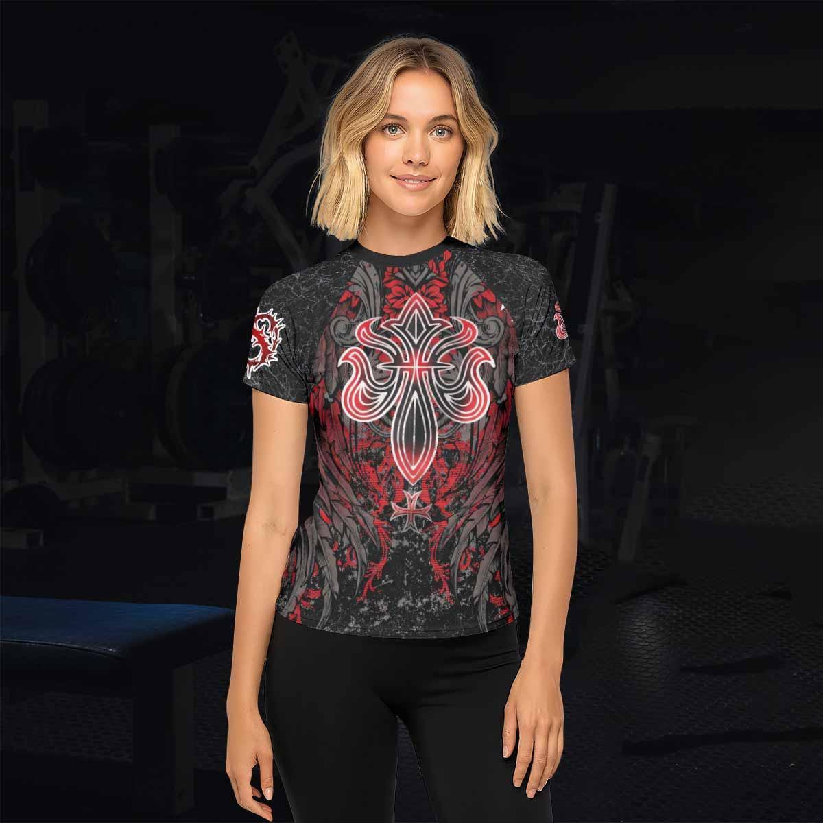 Crimson Faith Cross Rash Guard