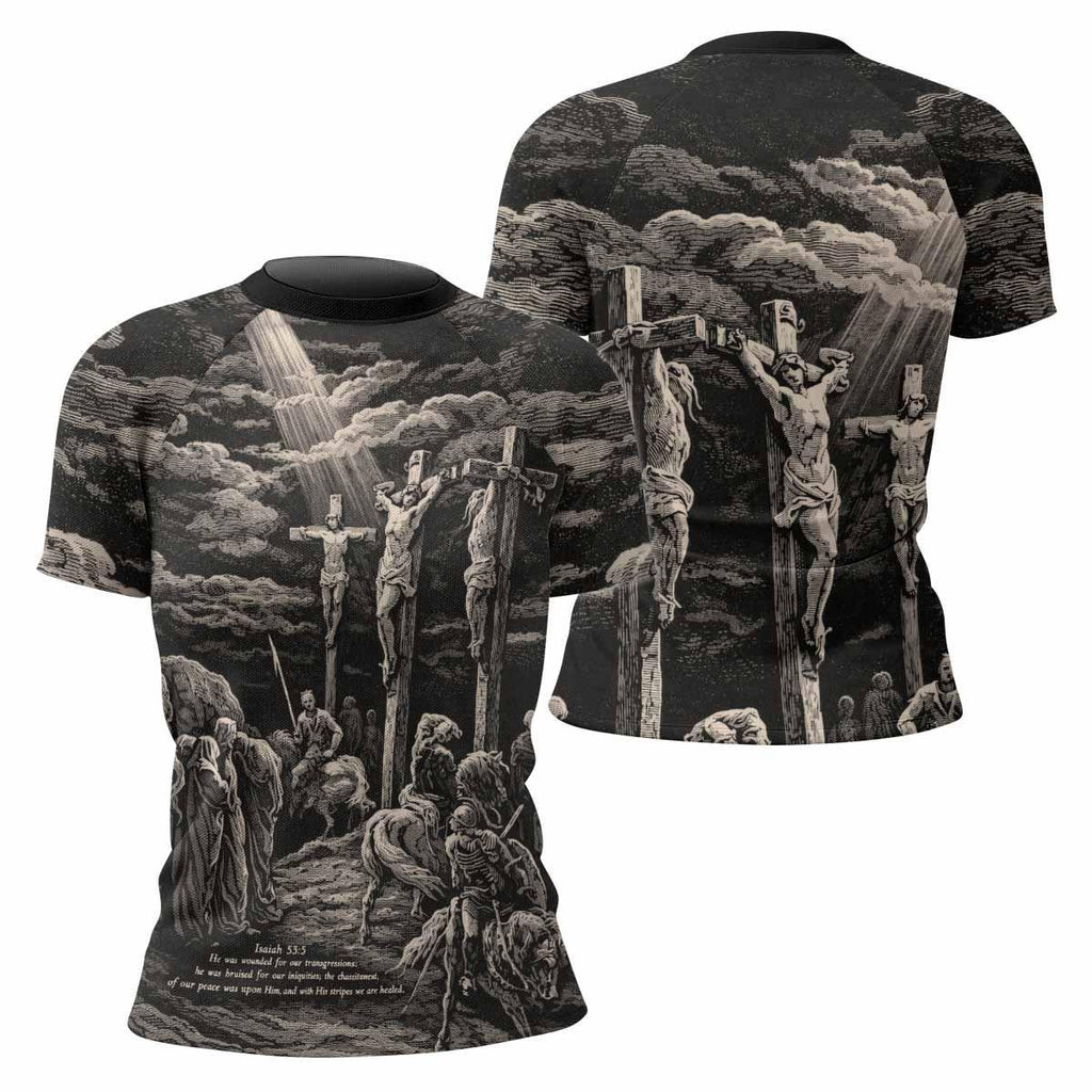 By His Stripes We Are Healed Rash Guard