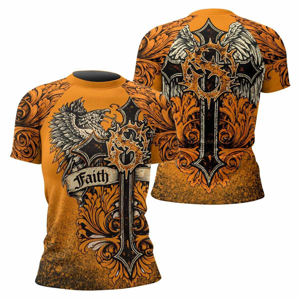 Faith Over Fear Crown Cross Rash Guard