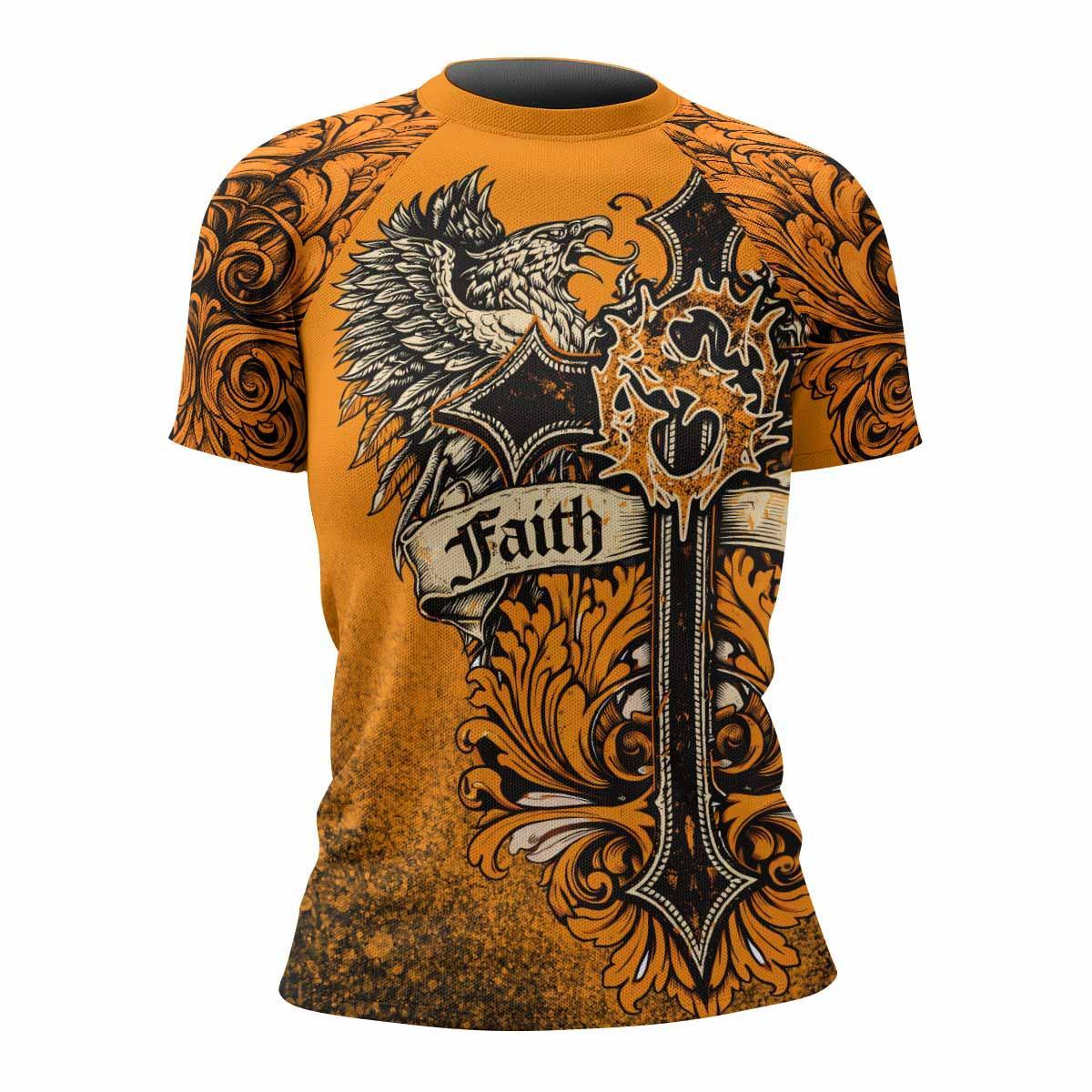Faith Over Fear Crown Cross Rash Guard