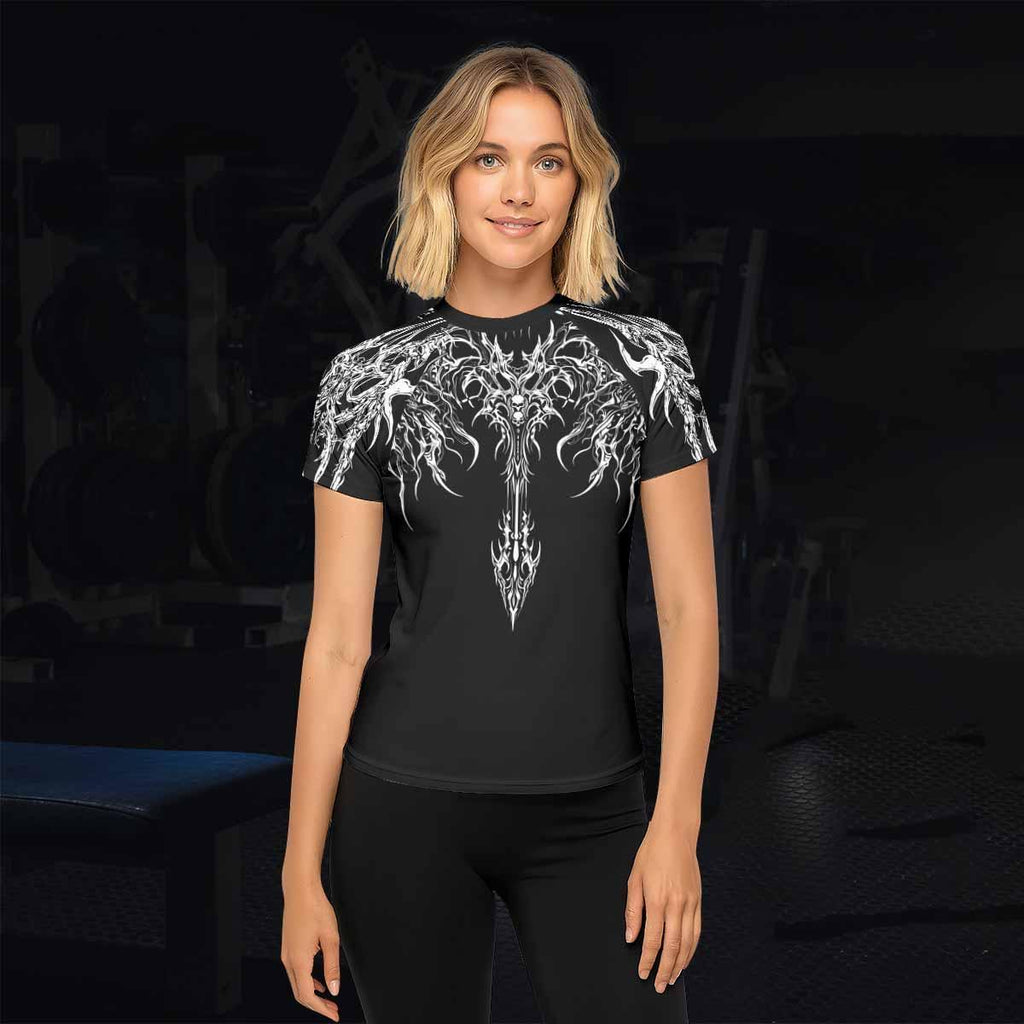 Gothic Bone Skull Rash Guard