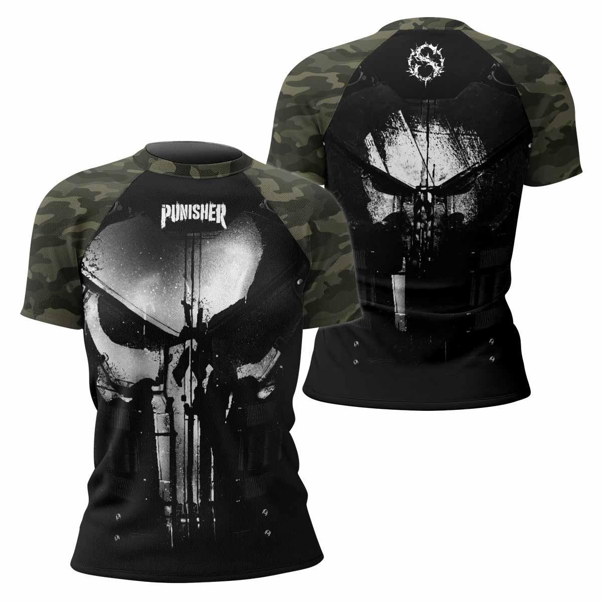 The Punisher Skull Camouflage Rash Guard