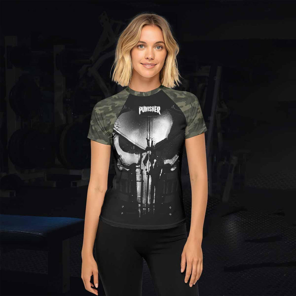 The Punisher Skull Camouflage Rash Guard