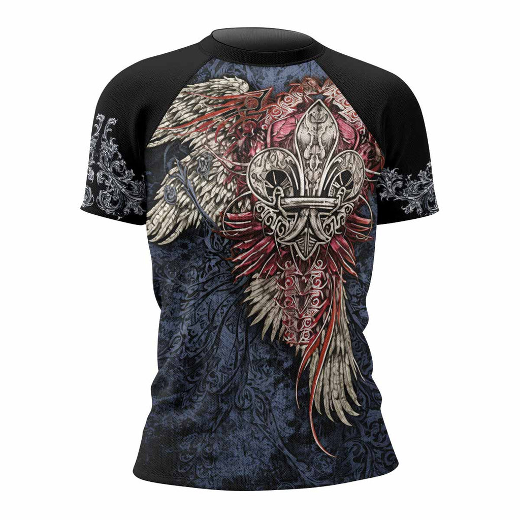 Metallic Embossed Angel Rash Guard