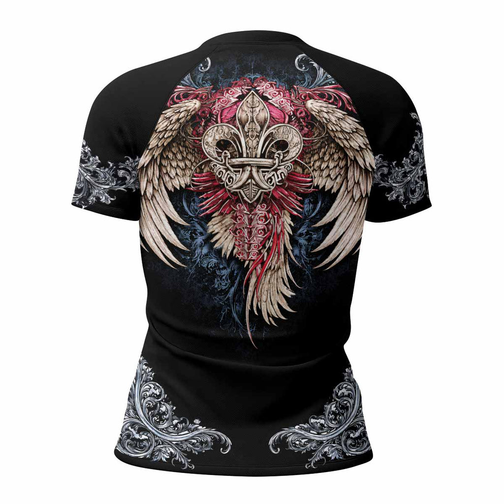 Metallic Embossed Angel Rash Guard