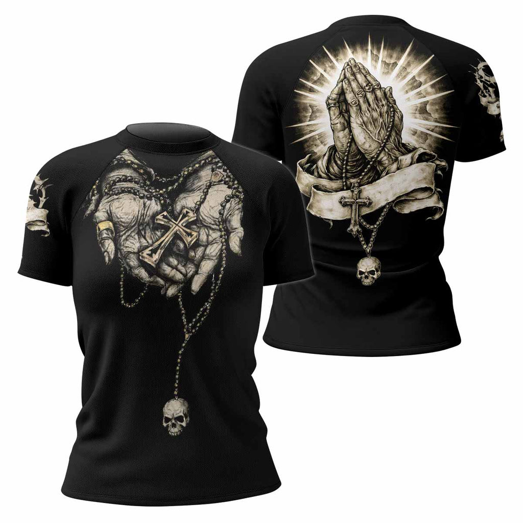 Praying Hands Skull Rash Guard