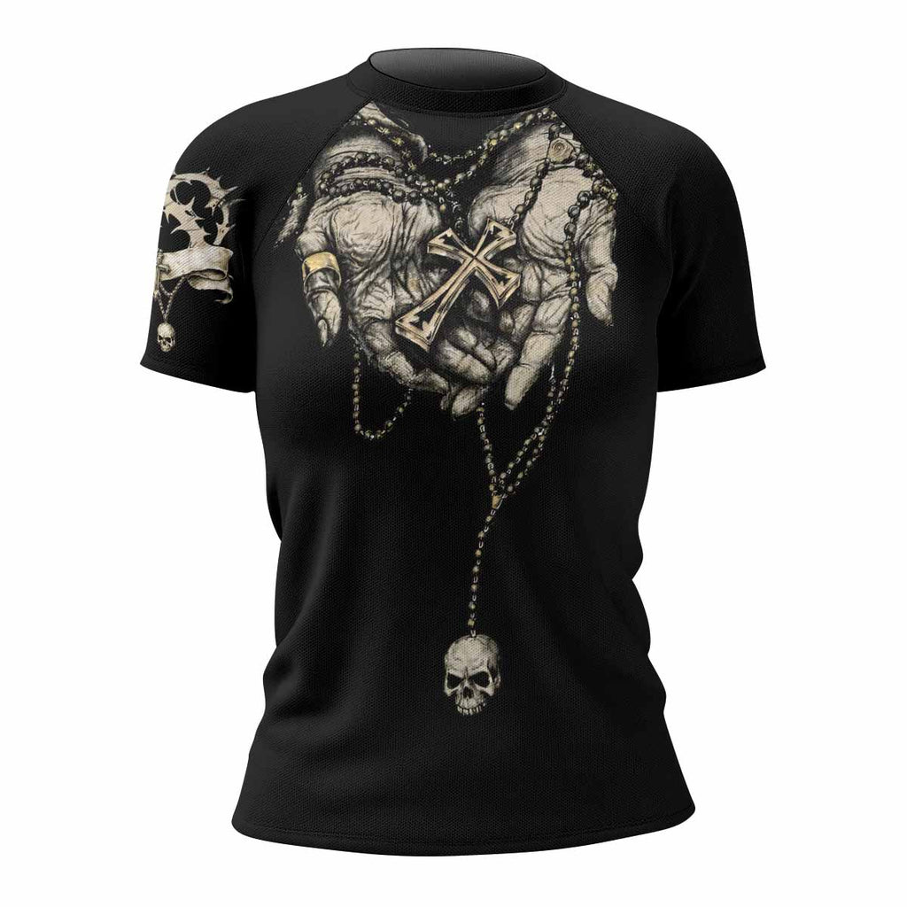 Praying Hands Skull Rash Guard